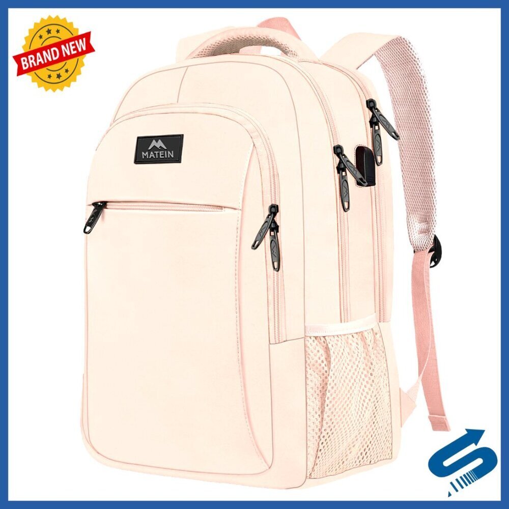 Slim Laptop Backpack with USB Port Travel Daypack Casual Functional Bag